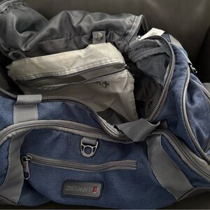 Swiss Tech Blue and Gray Travel Duffel Bag